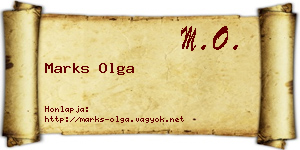 Marks Olga névjegykártya